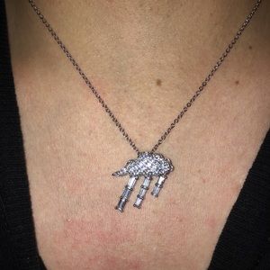 Sterling Silver CZ “Rain Cloud” Pendant with Chain